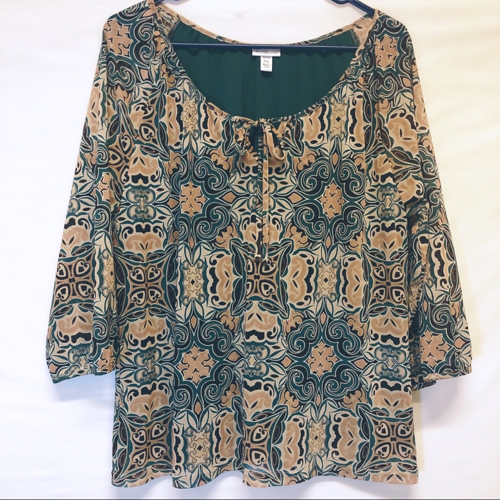 Croft and Barrow Dressy Top with Tie Front